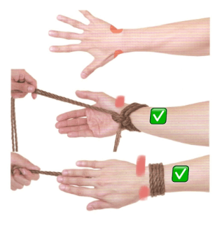 Image demonstrating suspension bondage safety tips for proper rope tying techniques.