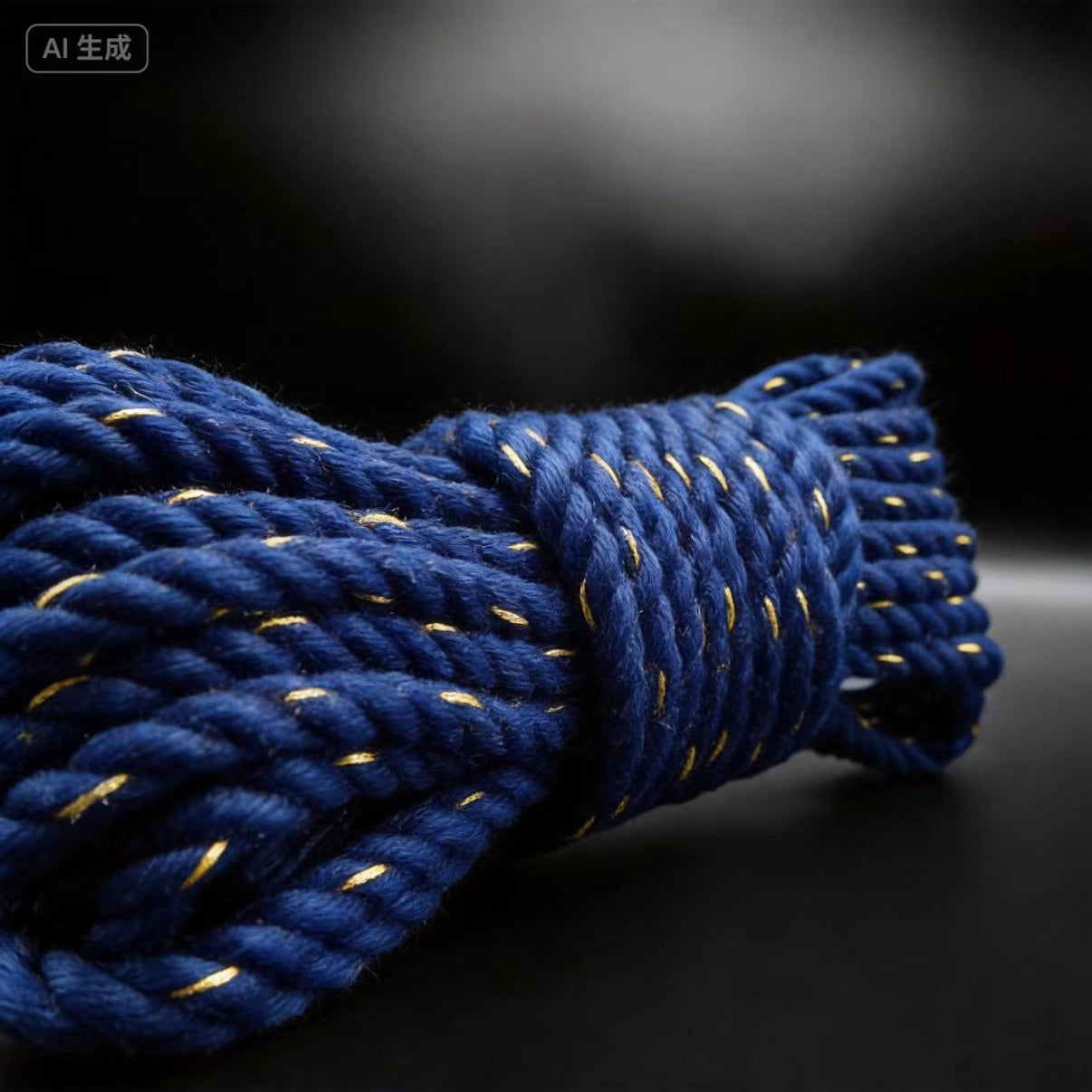 Blue Spun Gold Jute Shibari Rope