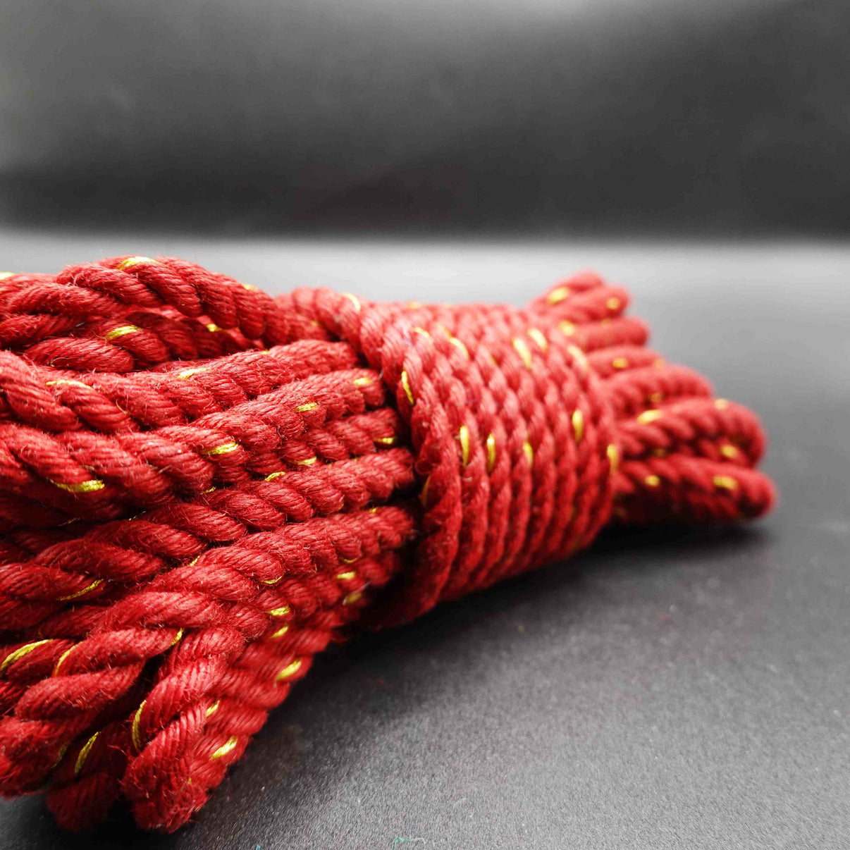 Red Spun Gold Jute Shibari Rope