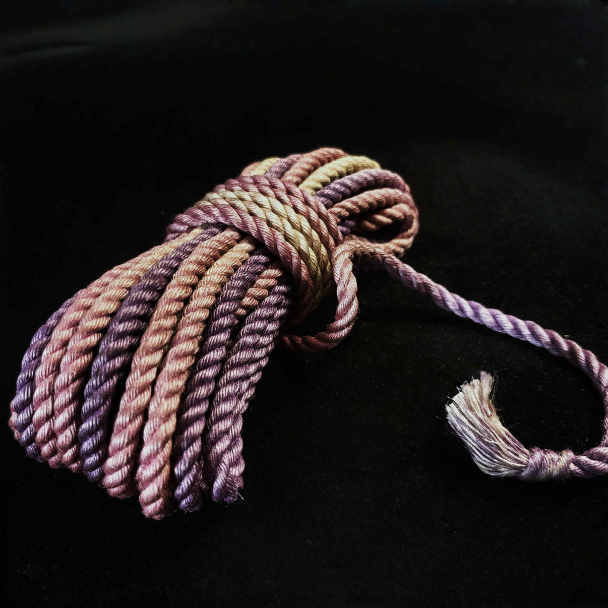Princess Jute Rope in vibrant colors, made from Bangladeshi jute, ideal for shibari rope.
